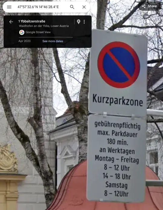 Kurzparkzone sign