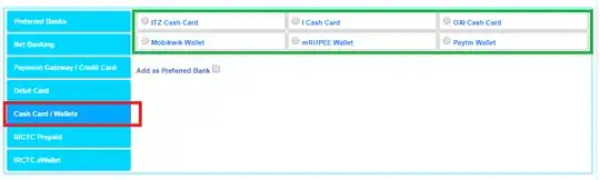 IRCTC payment - Cash card/Wallet option