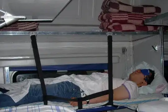 Russian railways upper sleep place safety belt