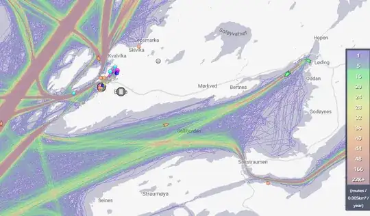 Shipping density map