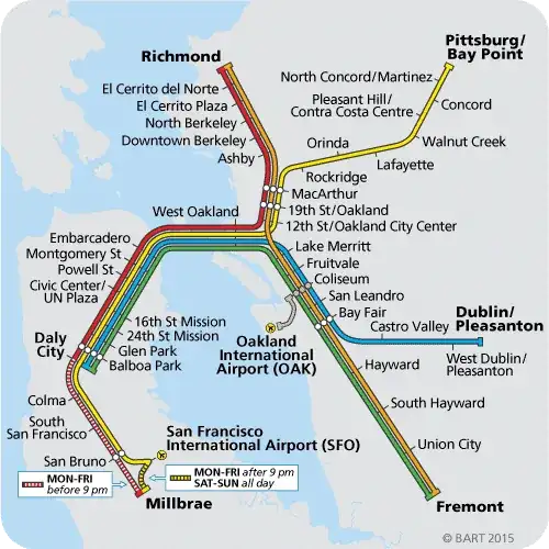 BART station map