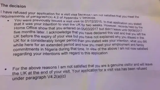 refusal letter