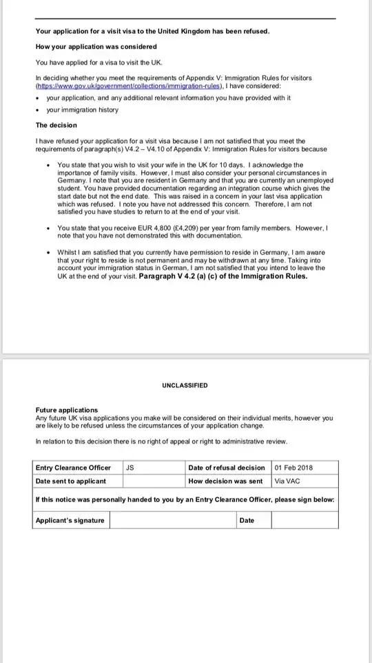 visa refusal