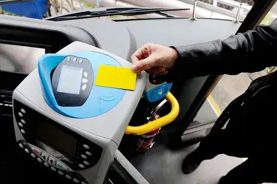 RFID Ticket machine in a bus