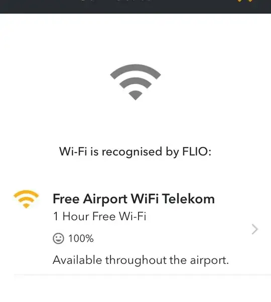 wifi listing for Tegel airport