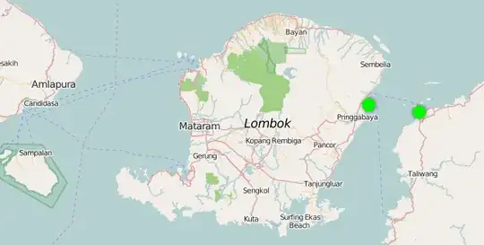 Picture of map from Labuhan Lombok to Poto Tano