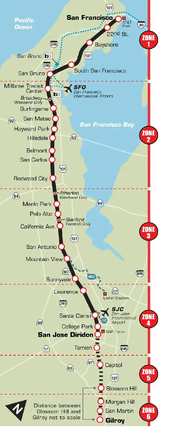 Caltrain map