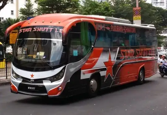 A Star Shuttle bus in the Chinatown area of Kuala Lumpur