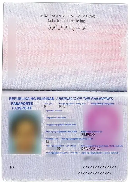 Philippine passport. (Wikicommons by DASHBot. Public Domain.)