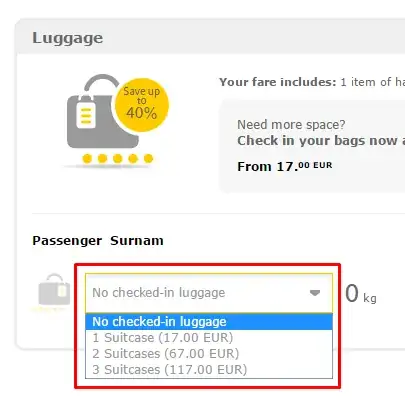 vueling extra luggage
