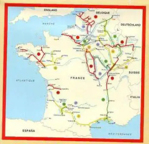 map of France with waterways
