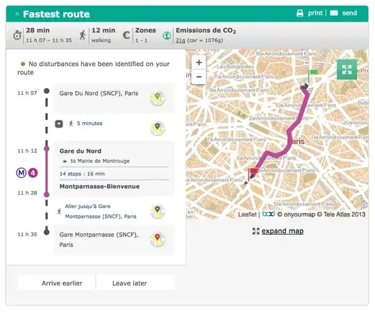 From RATP route planner