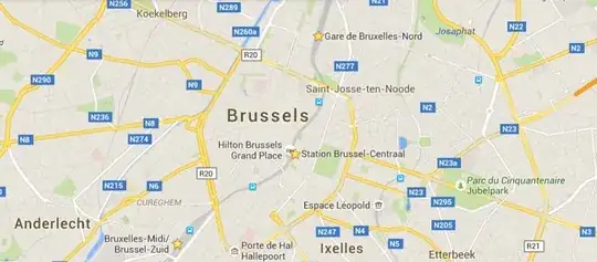 Main railway stations in Brussels - Map courtesy of Google