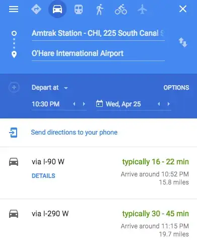 Google Maps Uber time estimate