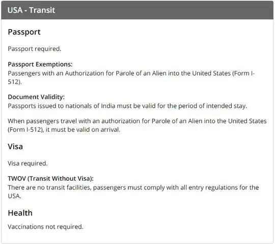 USA transit Indian citizen