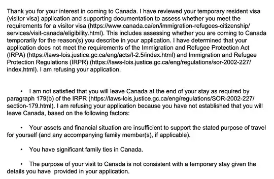 Response from IRCC