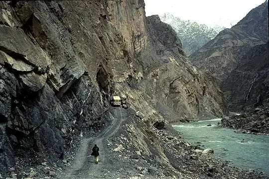 Pamir Highway between Dushanbe and Khorog, Tajikistan