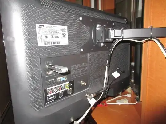 back of the TV on the Royal Caribbean Brilliance of the Seas