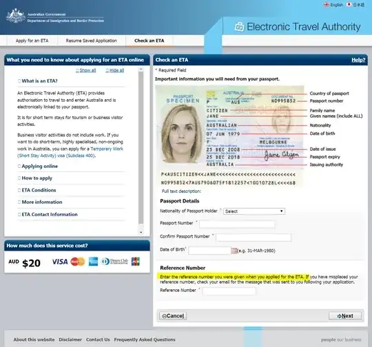 Check an ETA web form