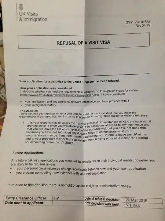 first refusal letter