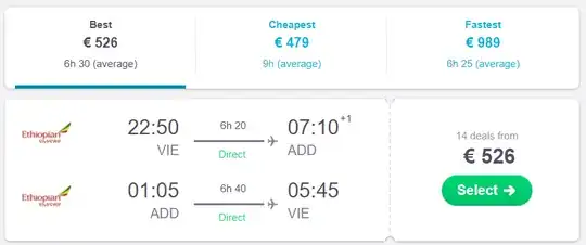 flight from VIE to ADD