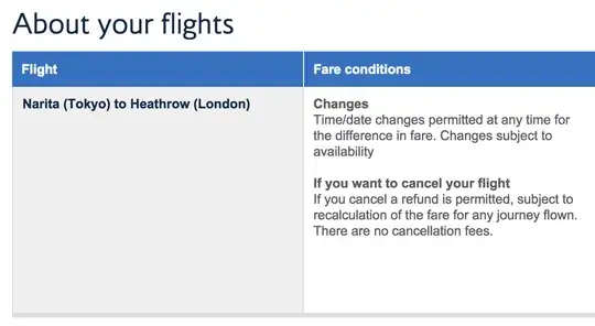 Screenshot from BA.com