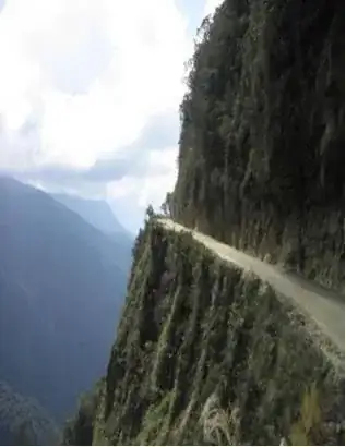 Yungas Road or "Death Road" in Bolivia