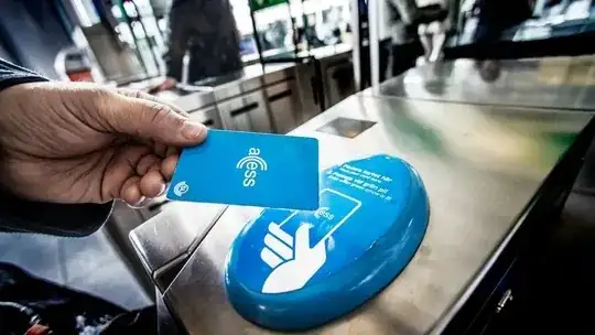 Old RFID scanner in metro and train stations