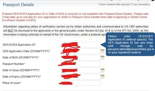 GES/GOES application id error