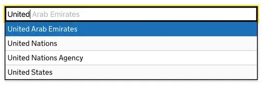 Screenshot of citizenship options in ETA form starting from 'Unit...': UAE, UN, US, but no 'United Kingdom'