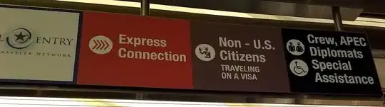 Right side of immigration signs at LAX