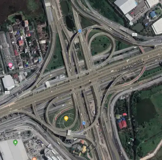 Intersection of Bang Na - Chon Buri Expy and Kanchanaphisek Expy, Thailand