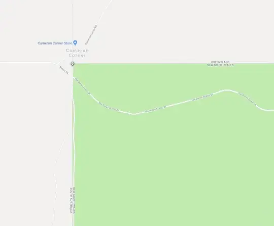 Screenshot of Google Maps showing Cameron Corner