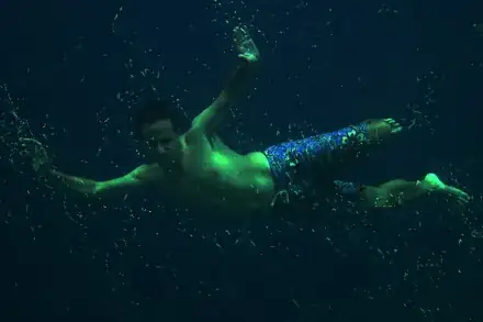 More realistic picture of swimming with bioluminescent plankton