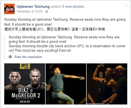 Grab of the Facebook page