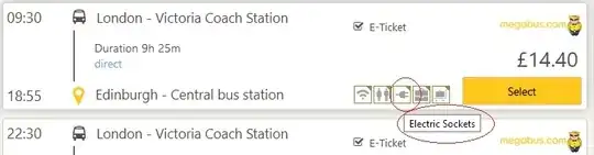 Screen shot of booking