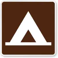 Tent camping sign