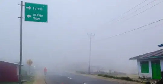 Labuan Bajo to Ruteng road in the fog
