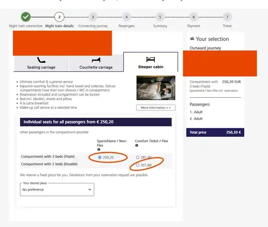 booking screenshot