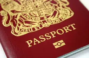 UK passport front cover