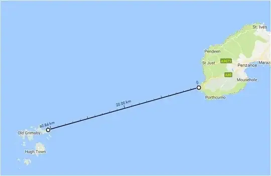 Google map as the crow flies