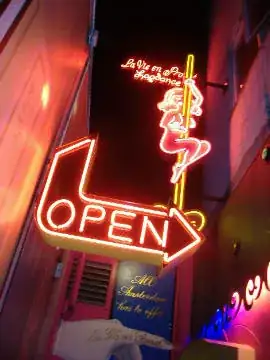 neon lights of an entrance