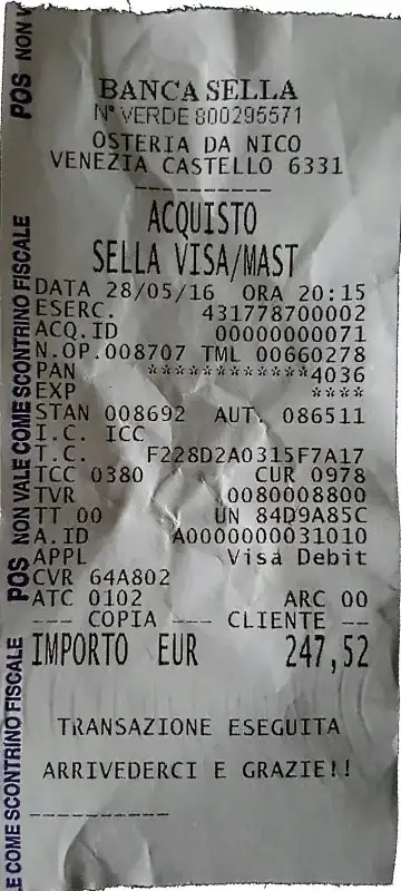 Venice cheque