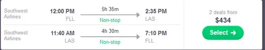 Skyscanner Southwest Search Result