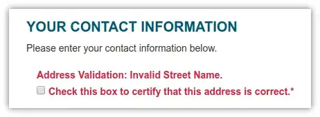 Verification checkbox