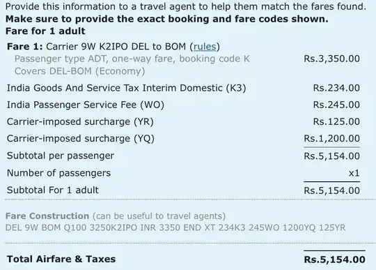 DEL-BOM if bought in Delhi
