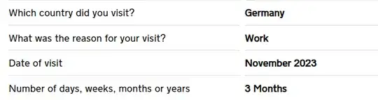 Germany on UK visa form