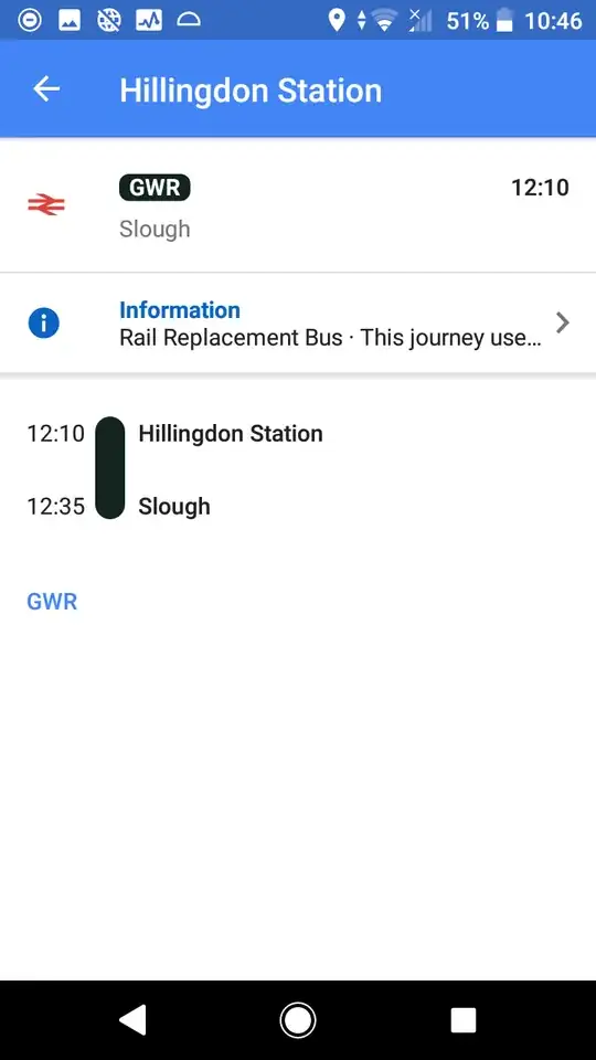 Google maps rail replacement bus screenshot