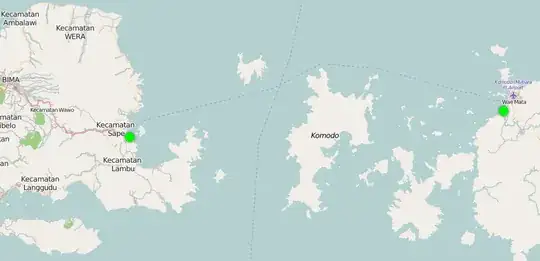 Map Sape to Labuan Bajo