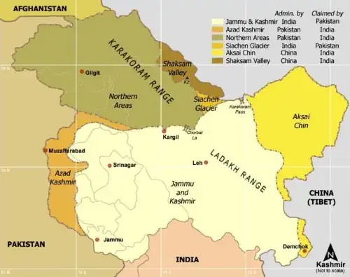 Disputed areas of Kashmir region